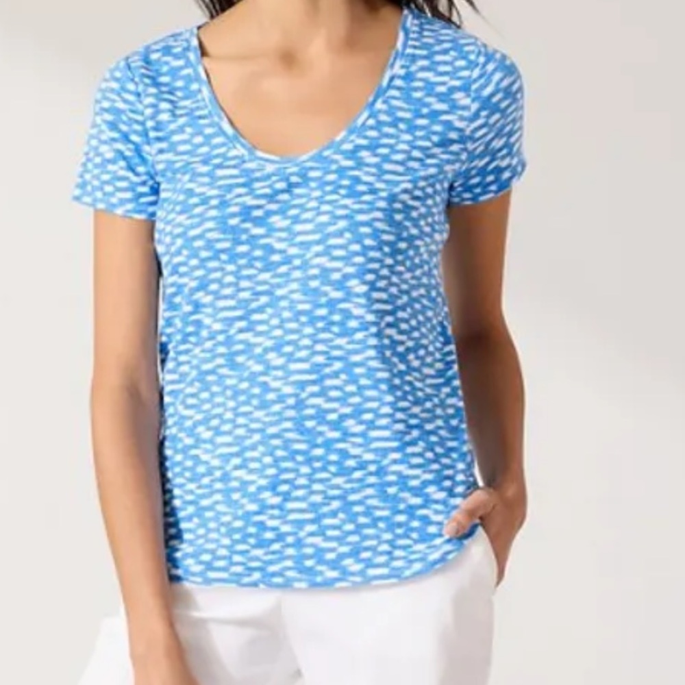 TOMMY BAHAMA Blue/White Women’s Short Sleeve Top Sz S/P